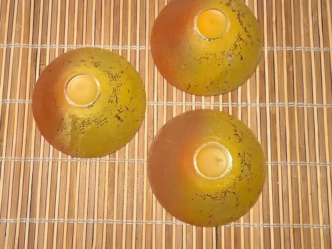 Billede 5 - Vintage - glas fyrfadsstager sæt i krakeleret oran