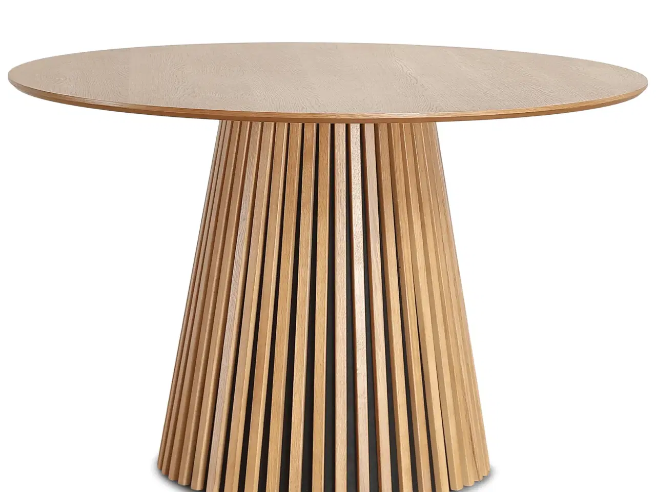 Billede 2 - Spisebord rund træ natur finèr.