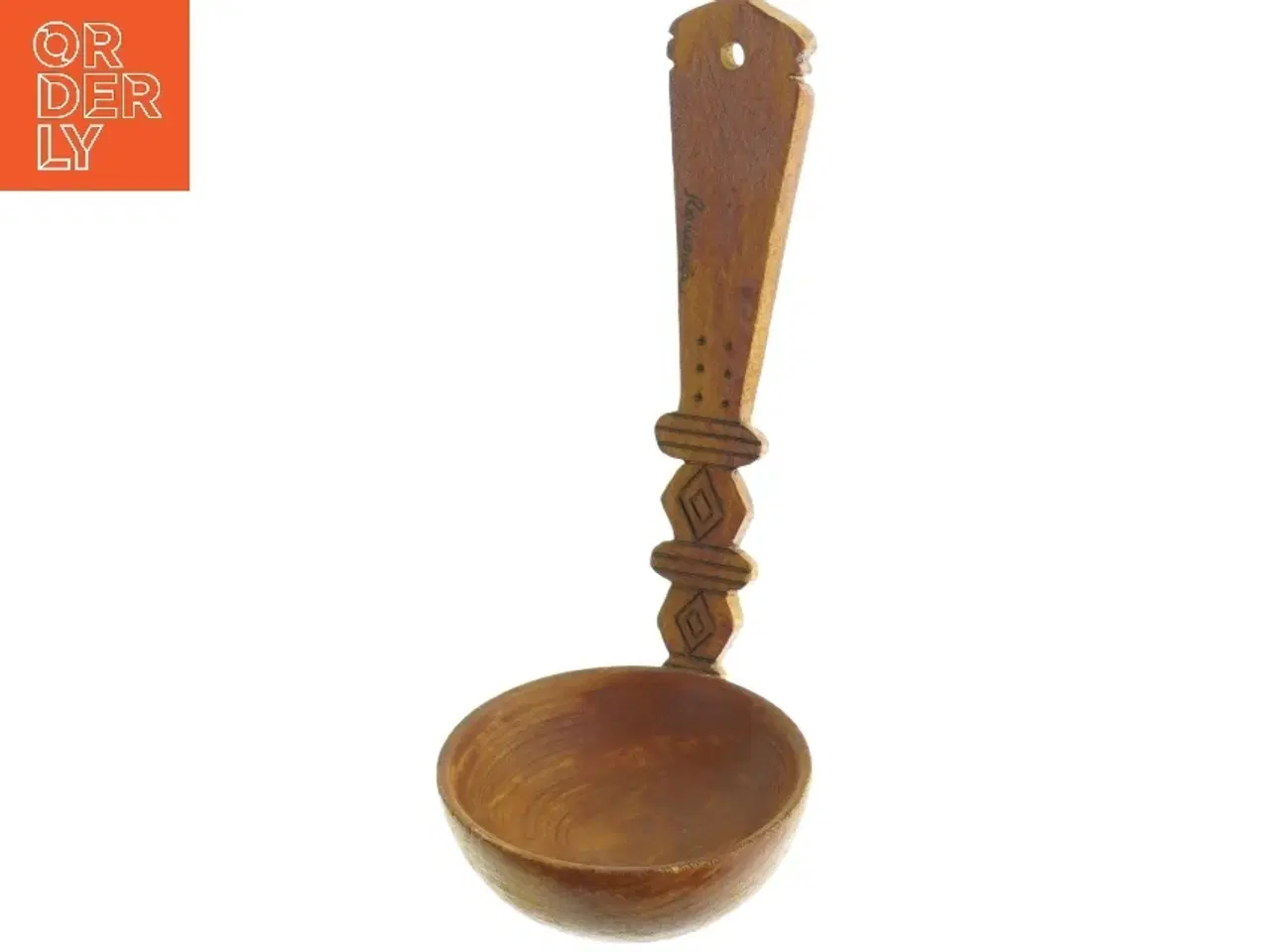 Billede 1 - Træske med udskæringer (str. 19. x 8 cm)