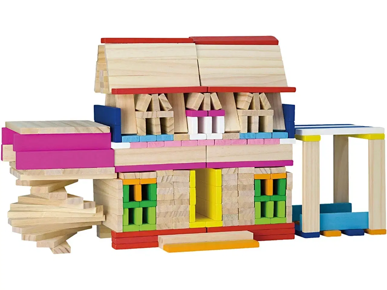 Billede 1 - VIGA Kreative Træklodser - 250 dele i assorterede farver