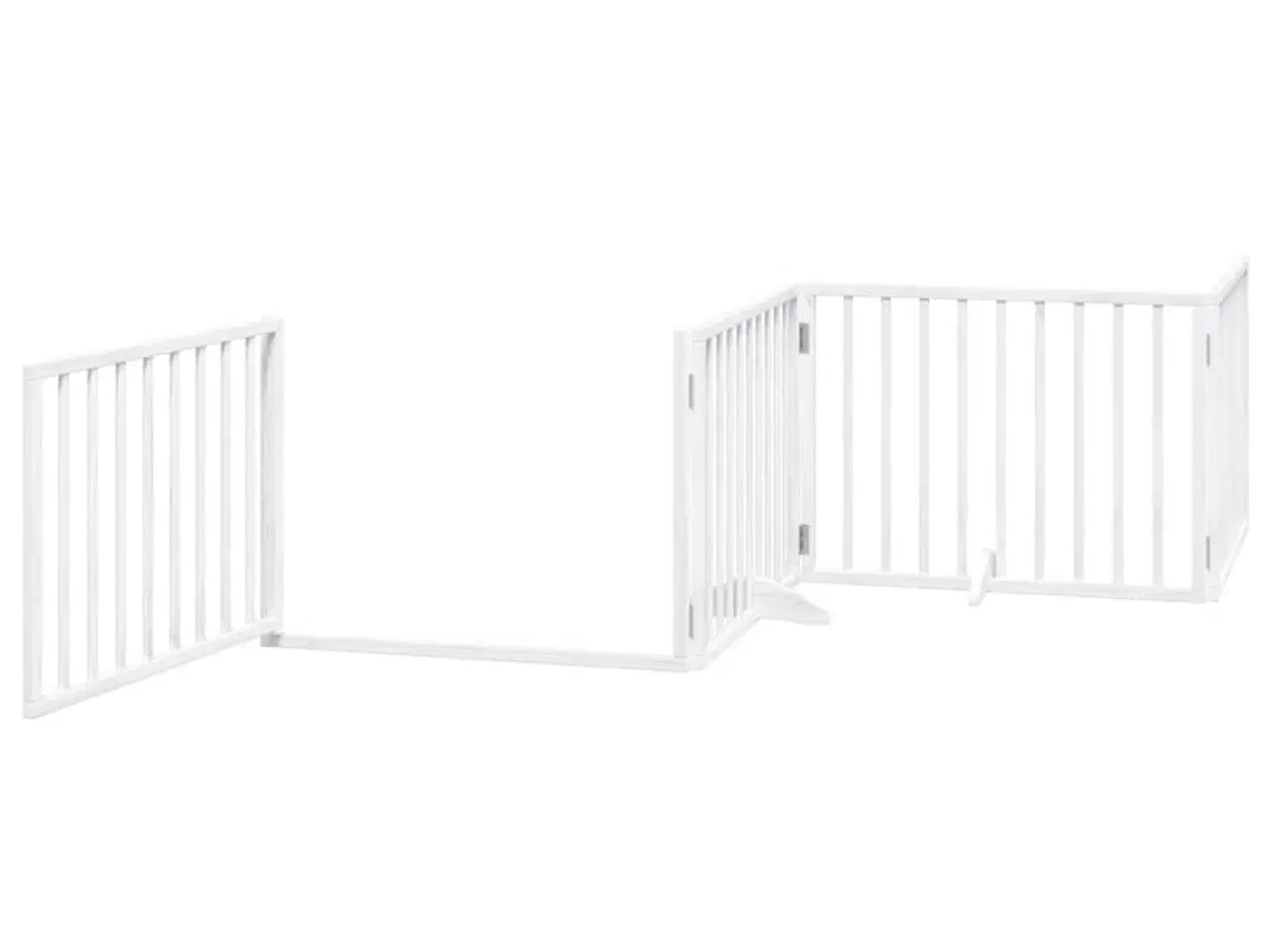 Billede 4 - Hundelåge med dør 4 paneler 320 cm foldbar poppeltræ hvid