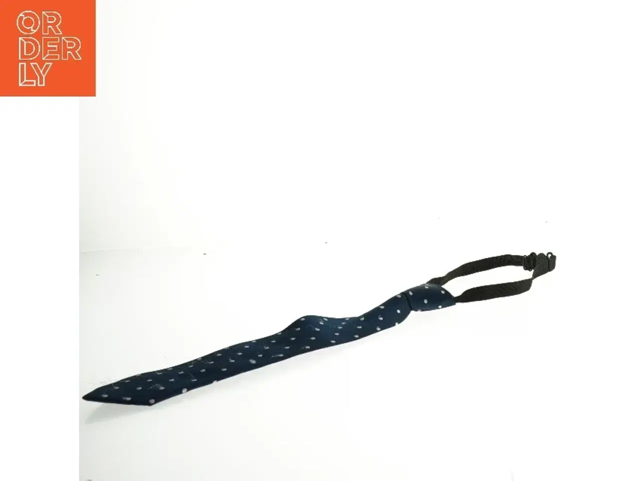 Billede 3 - Mørkeblå slips til børn med prikker (str. 30 x 5 cm)