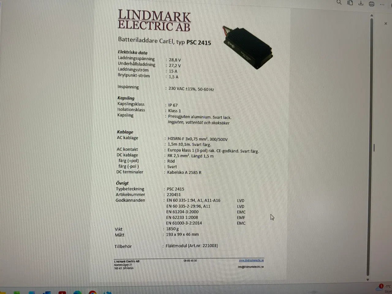 Billede 2 - Profesionel Marine Lader 24V/15A