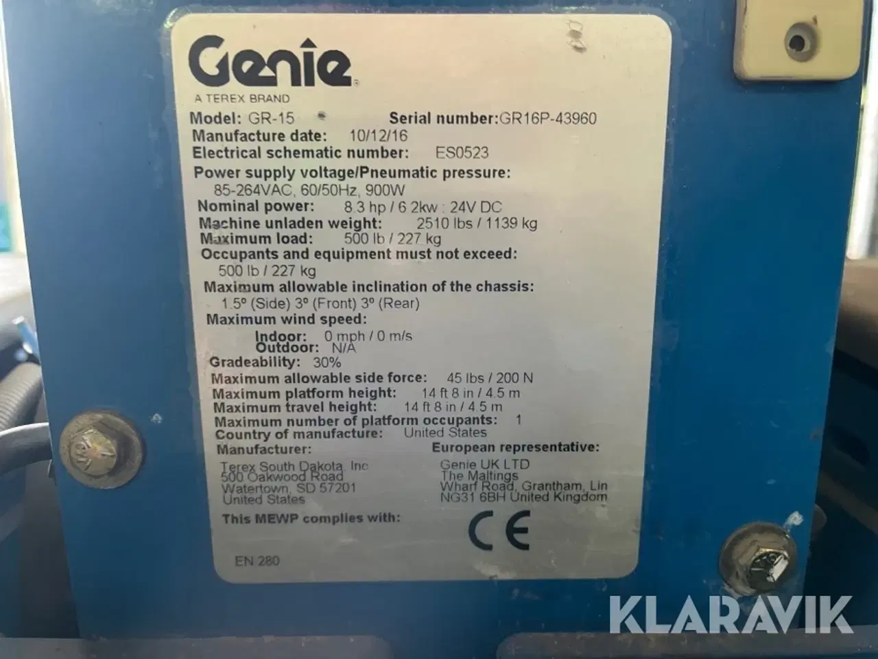 Billede 5 - Mastelift Genie GR-15
