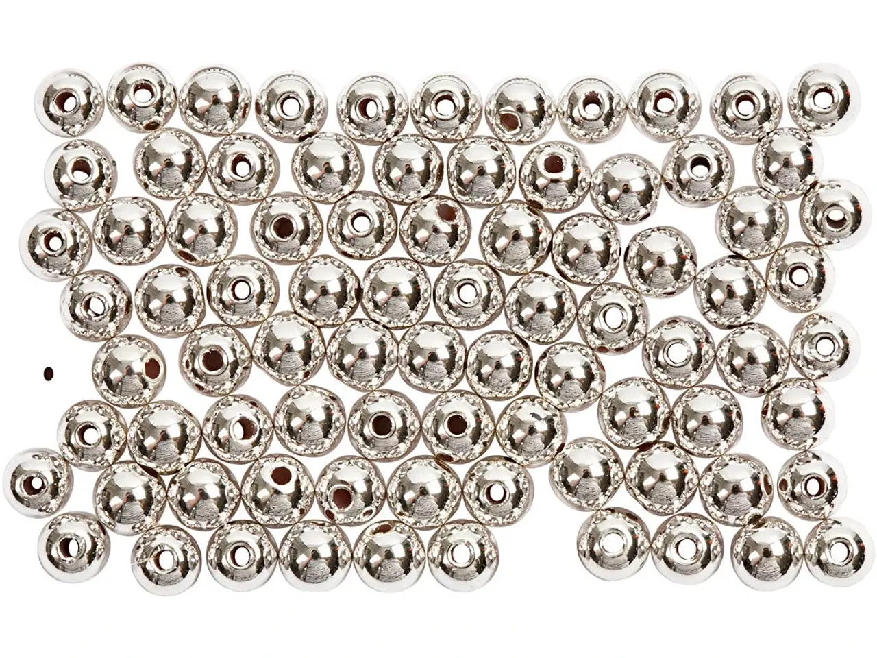 Billede 1 - Voksperler, diam. 4 mm, hulstr. 0,7 mm, sølv, 150stk./ 1 pk.