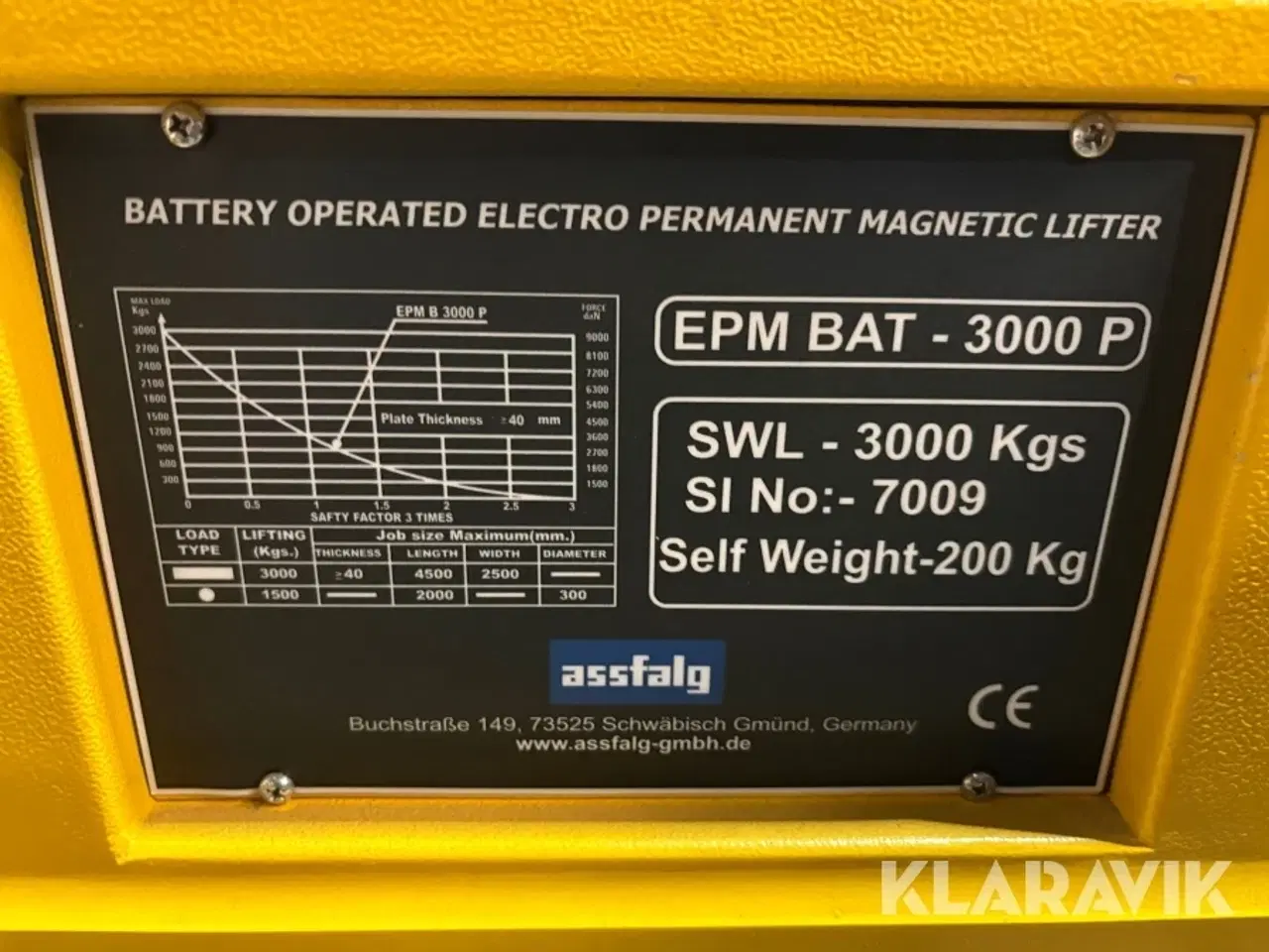 Billede 7 - Løftemagnet Assfalg EPM BAT - 3000 P