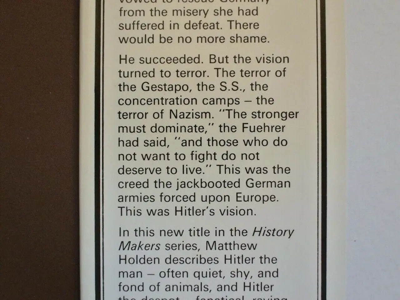 Billede 3 - hitler. engelsk, by matthew holden, emne: historie
