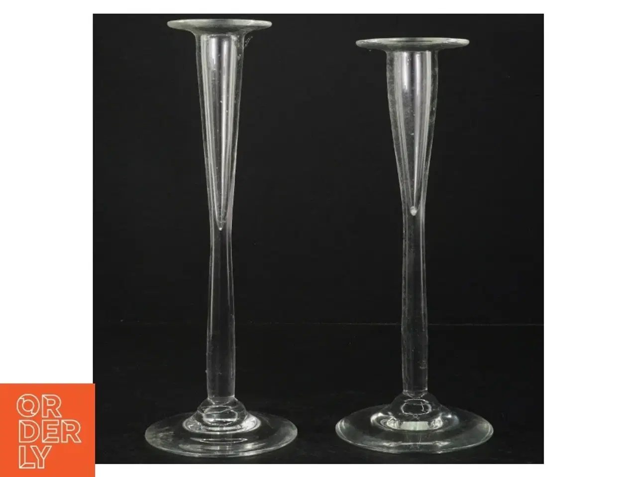 Billede 1 - Glas lysestager (str. Længde, 24 cm. ø. 10 cm. og ø, 8 cm)
