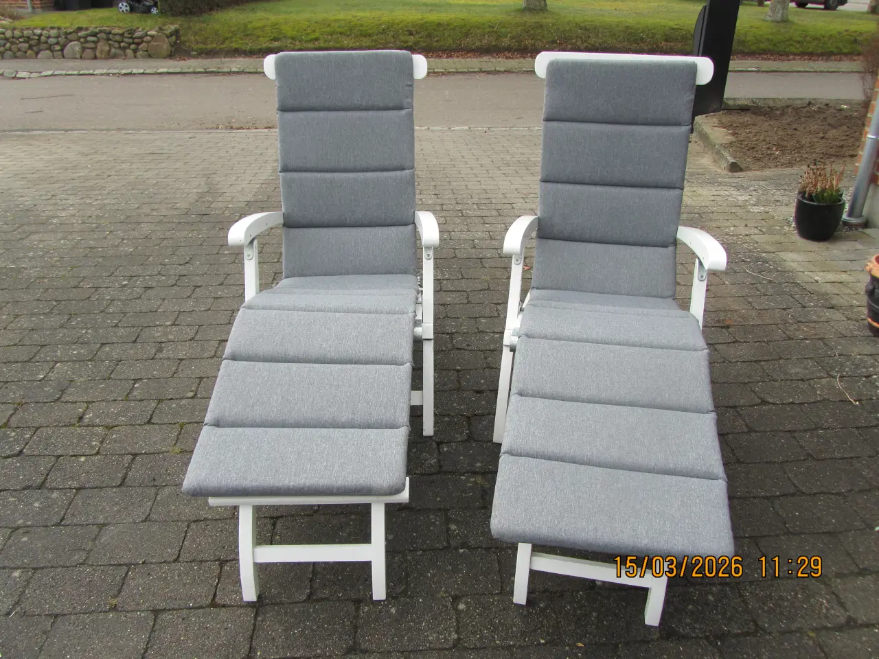 Billede 3 - 2 stk Dækstole med hynder
