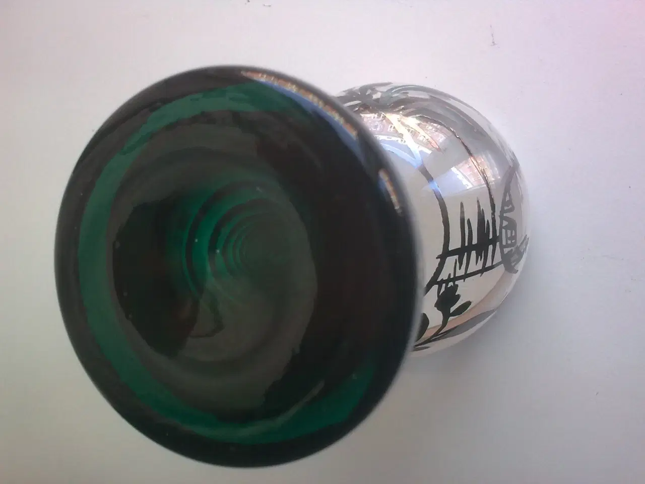 Billede 5 - Murano glas 1950-60 sølv bemalet og grønt glas