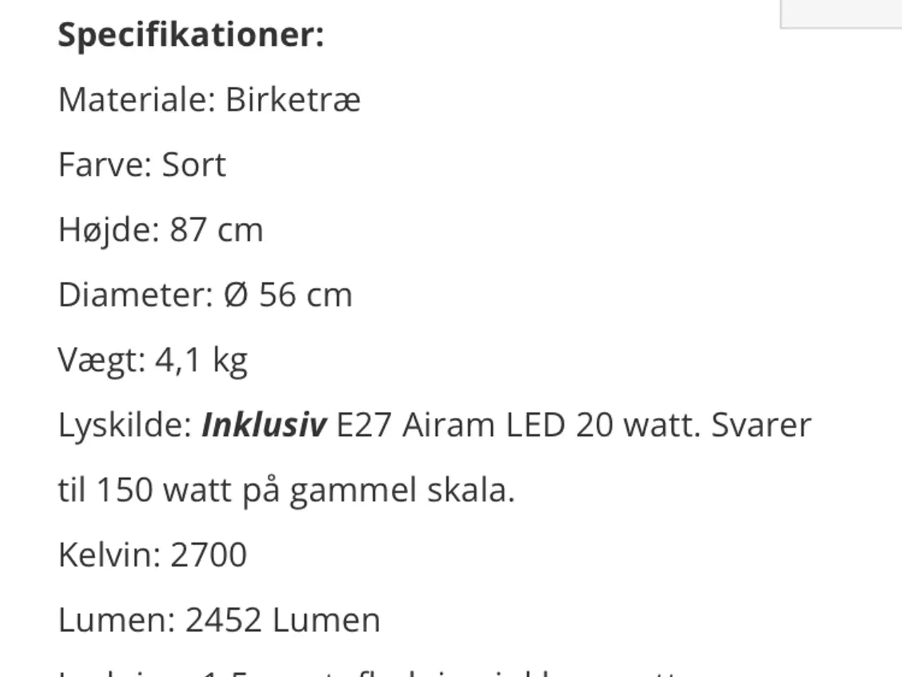 Billede 3 - Stor Secto lampe sort