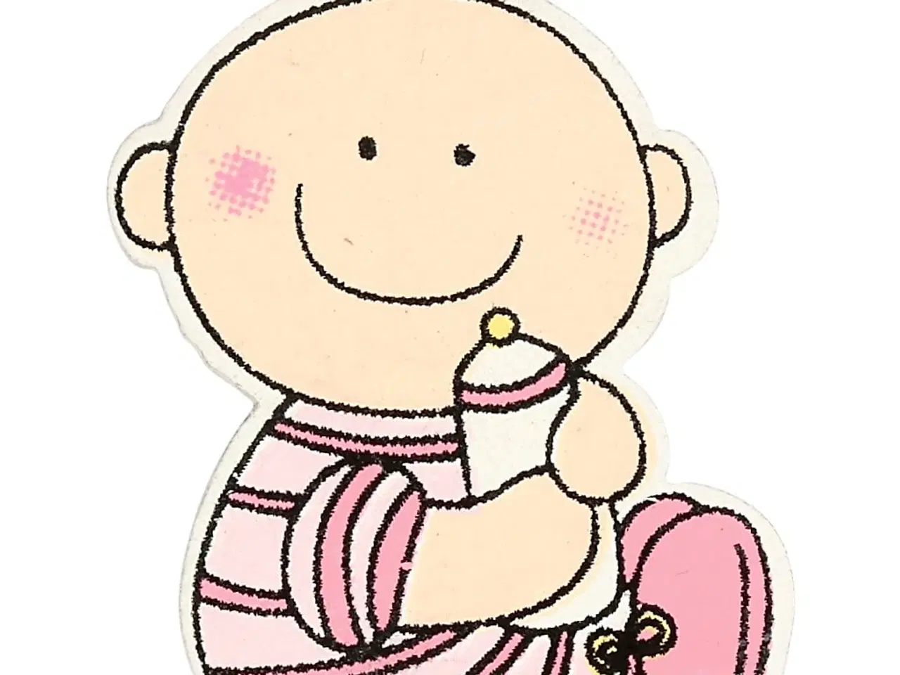 Billede 1 - Lyserød Babyfigur i Træfinér - 10 stk. Pakke