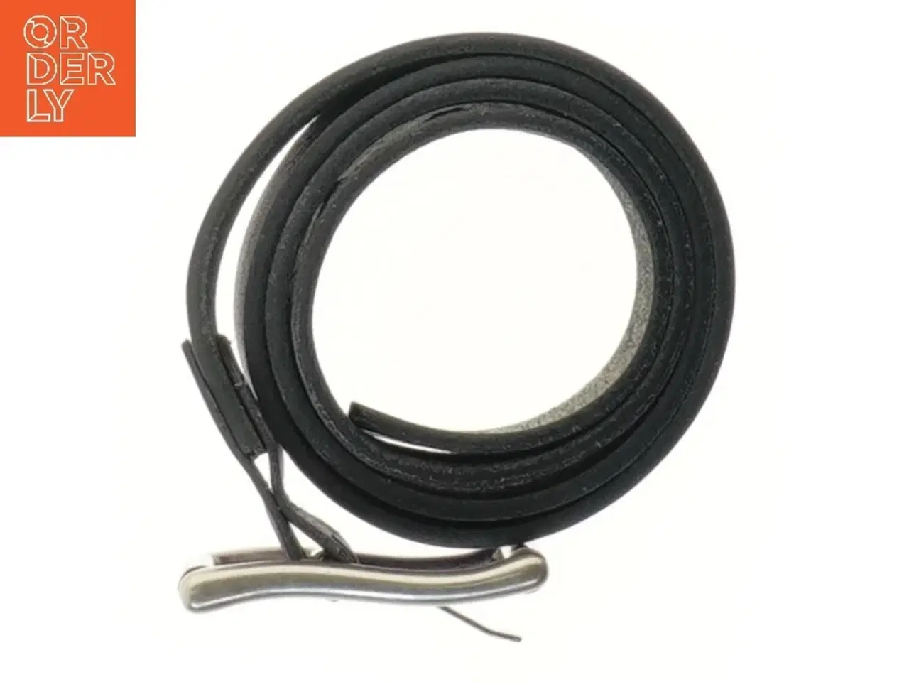 Billede 2 - Læderbælte med metallic spænde (str. 99 cm)