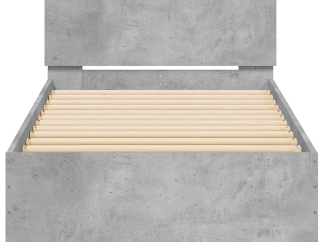 Billede 5 - Sengeramme med sengegavl 90x200 cm konstrueret træ betongrå