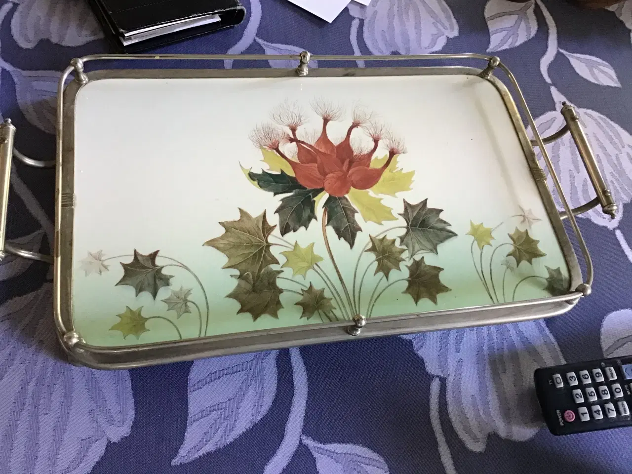 Billede 2 - Smuk vintage håndmalet bakke