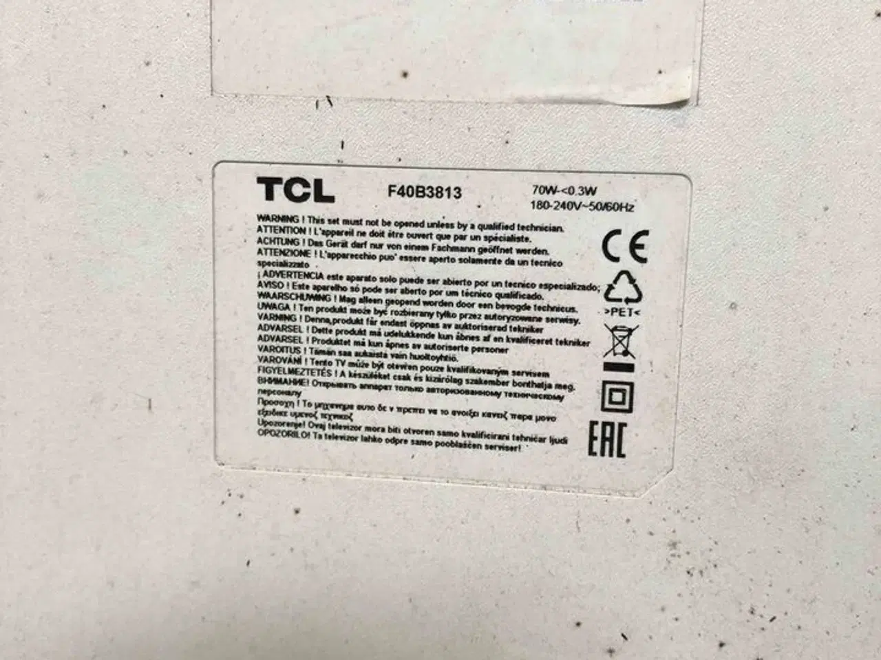 Billede 2 - TLC 40" LED TV F40B3813 Hvid (MOMSFRI)