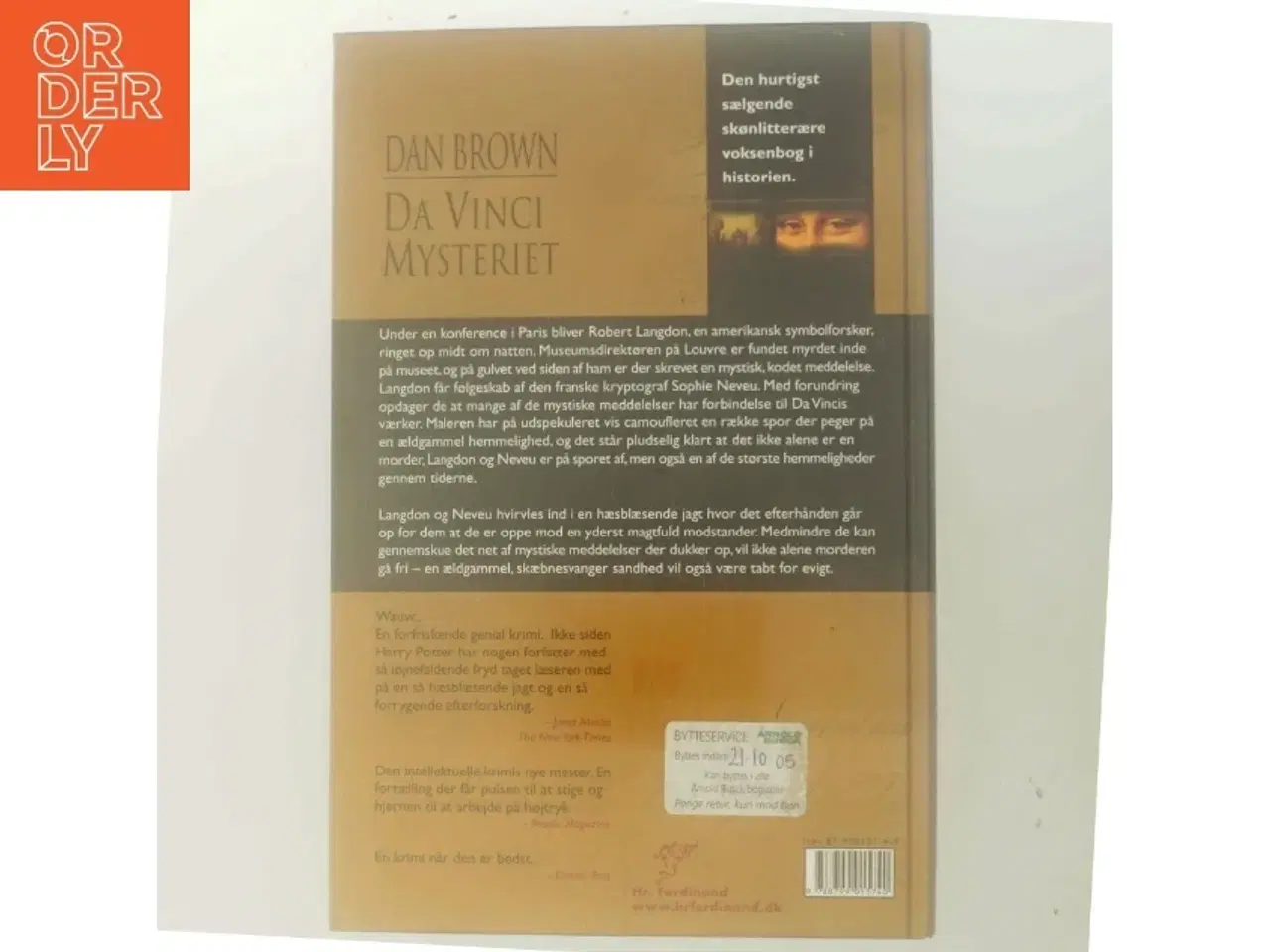 Billede 3 - Da Vinci Mysteriet af Dan Brown (Bog)