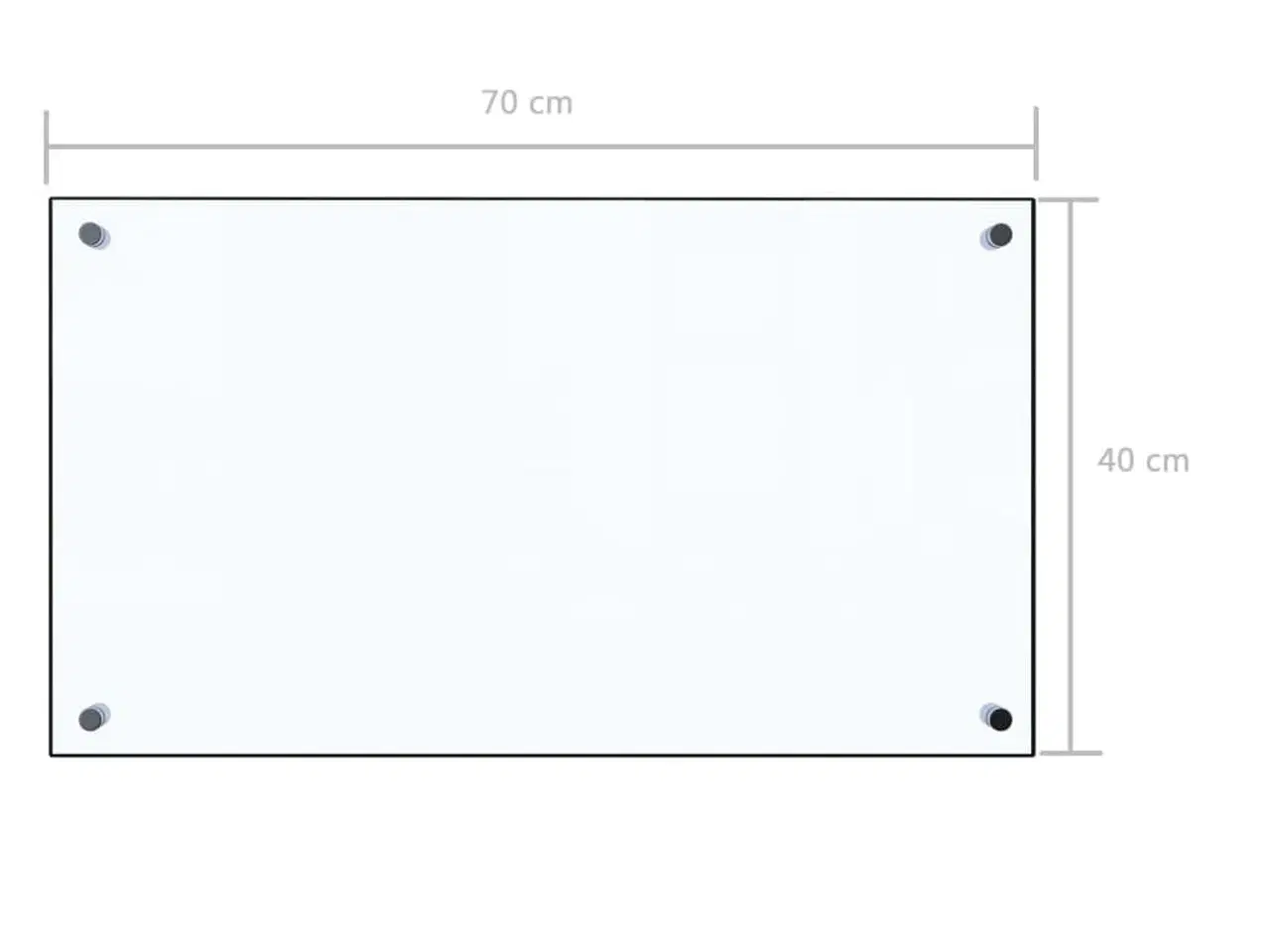 Billede 9 - Stænkplade 70x40 cm hærdet glas gennemsigtig