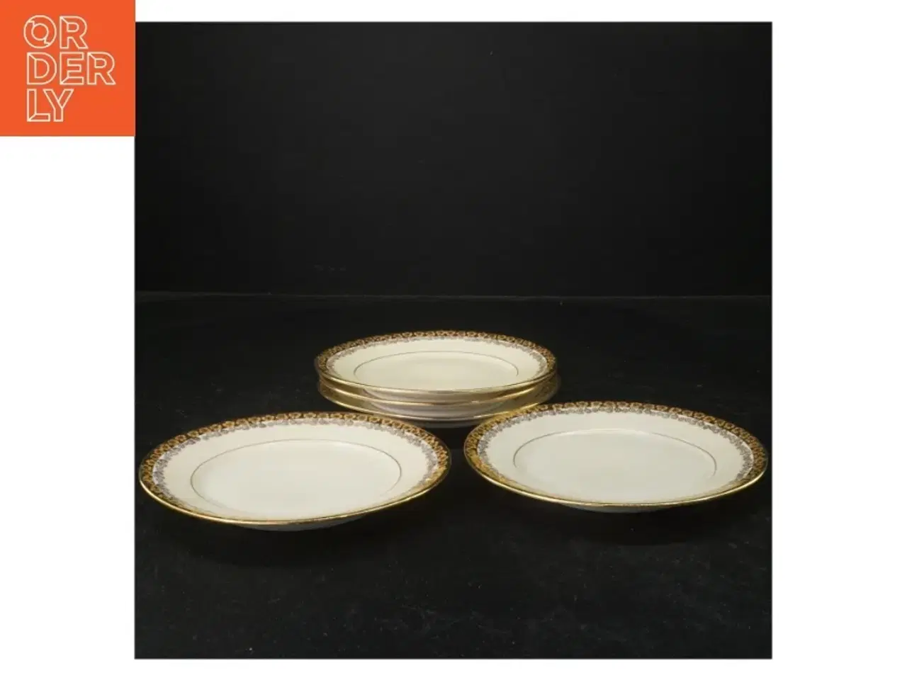Billede 1 - Porcelænstallerkener med guldkant fra KPM (str. Ø 15 cm)