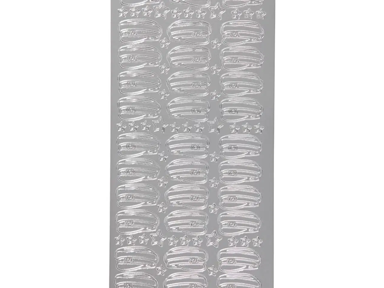 Billede 1 - Sølv Folie Stickers 10x23 cm - Dekorative Motiver