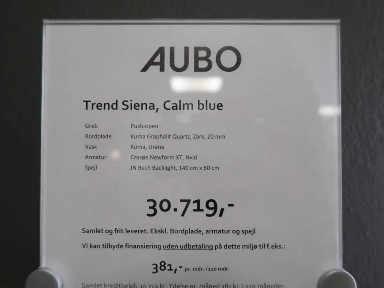 Billede 13 - Badmøbel AUBO Trend Siena, Calm Blue med armatur og skab
