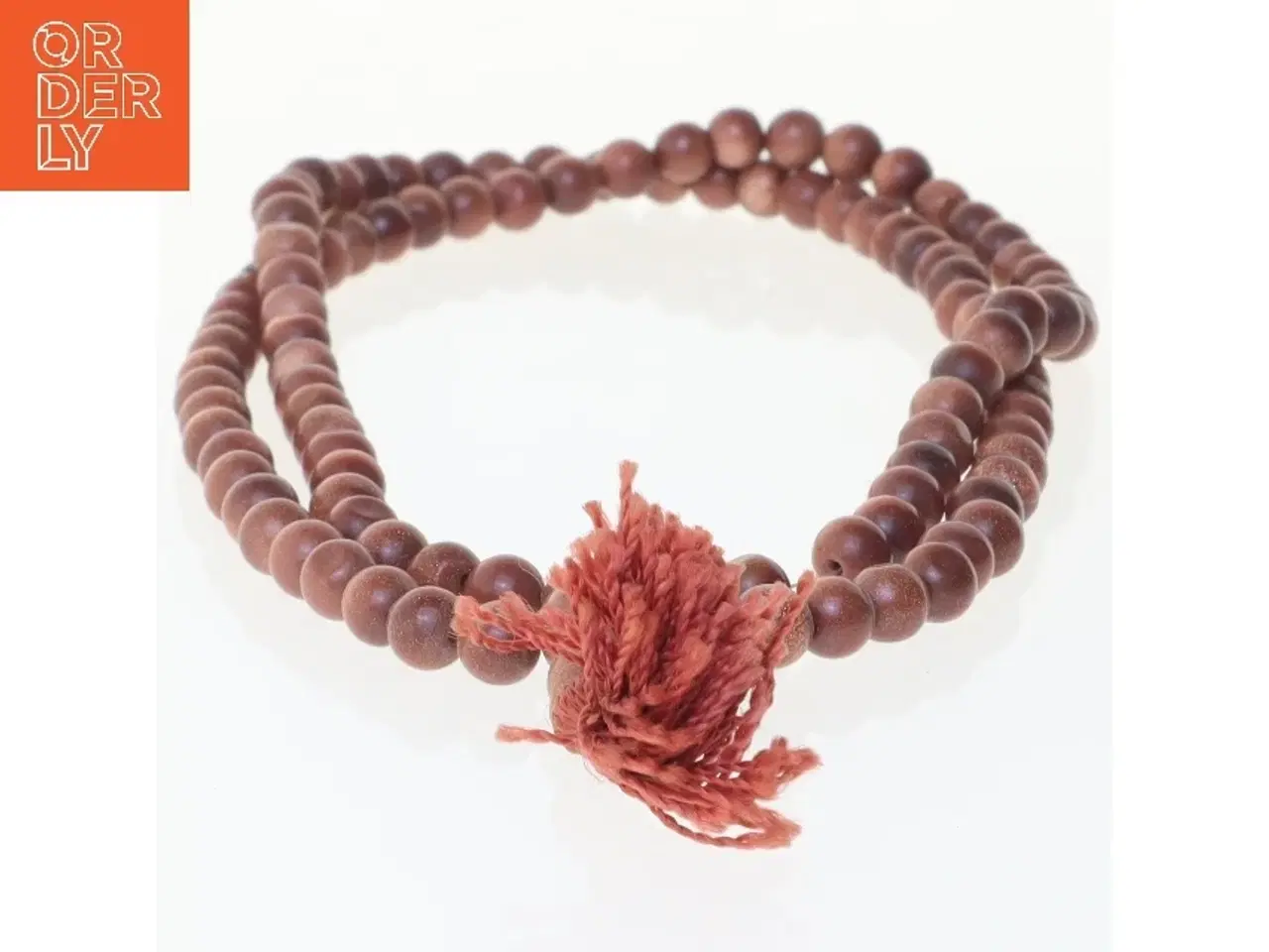 Billede 1 - Rødt perlekæde med kvast (str. 70 cm)