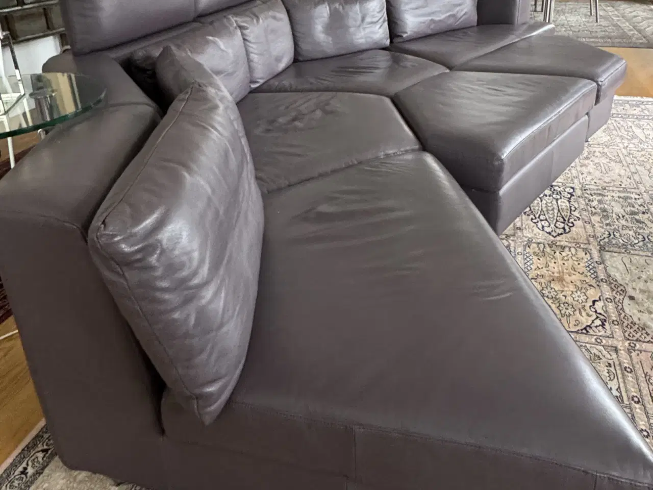 Billede 7 - Rolf Benz modulsofa i grålilla læder RB200FT 