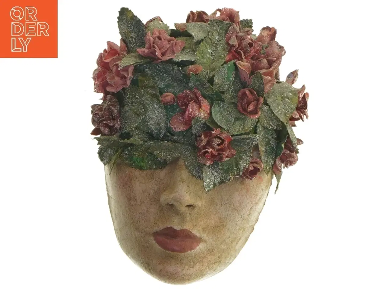 Billede 1 - Vægdekoration Ansigt med roser (str. 21,5 cm)