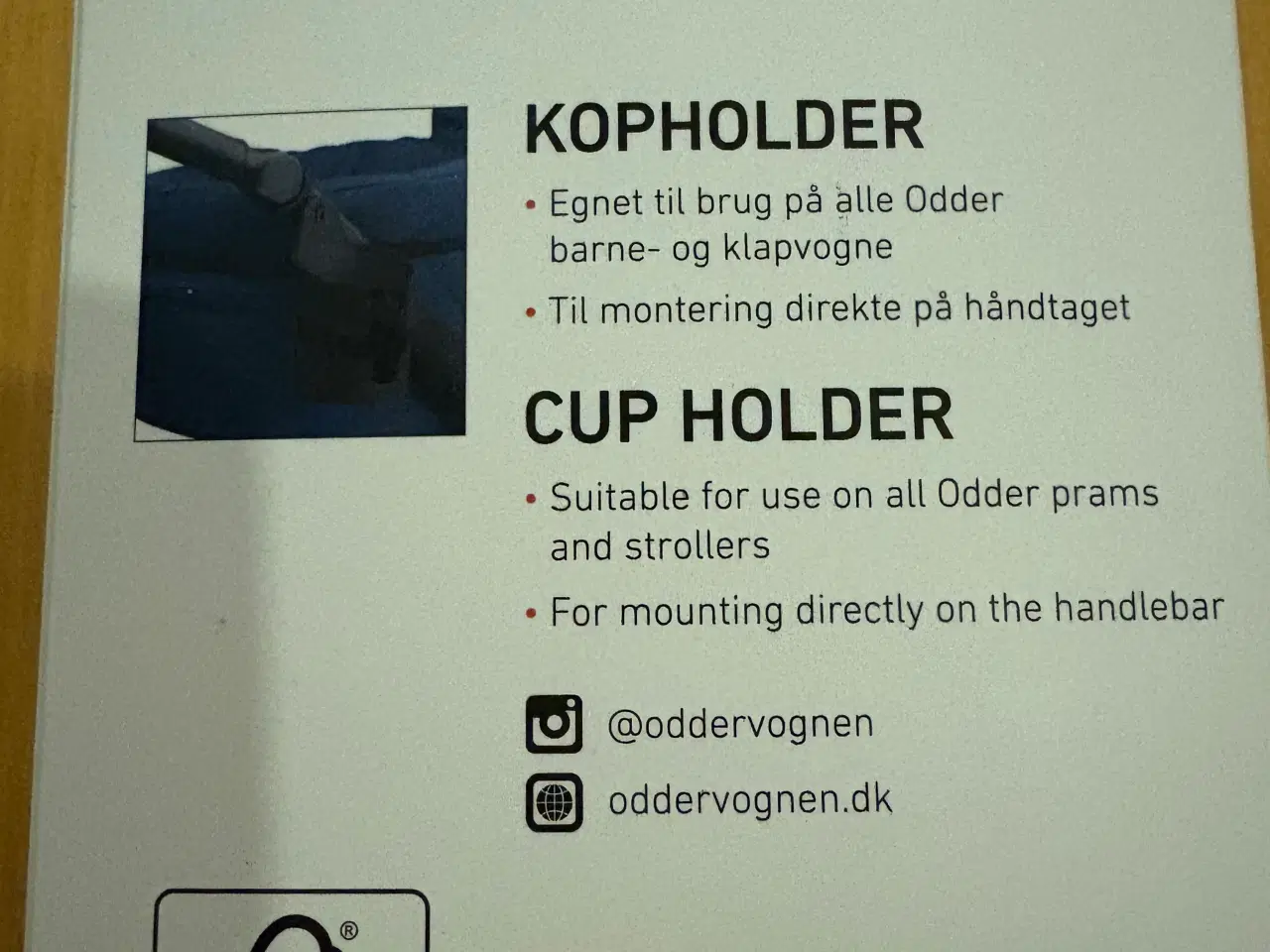 Billede 2 - Kopholder til Odder barnevogn 