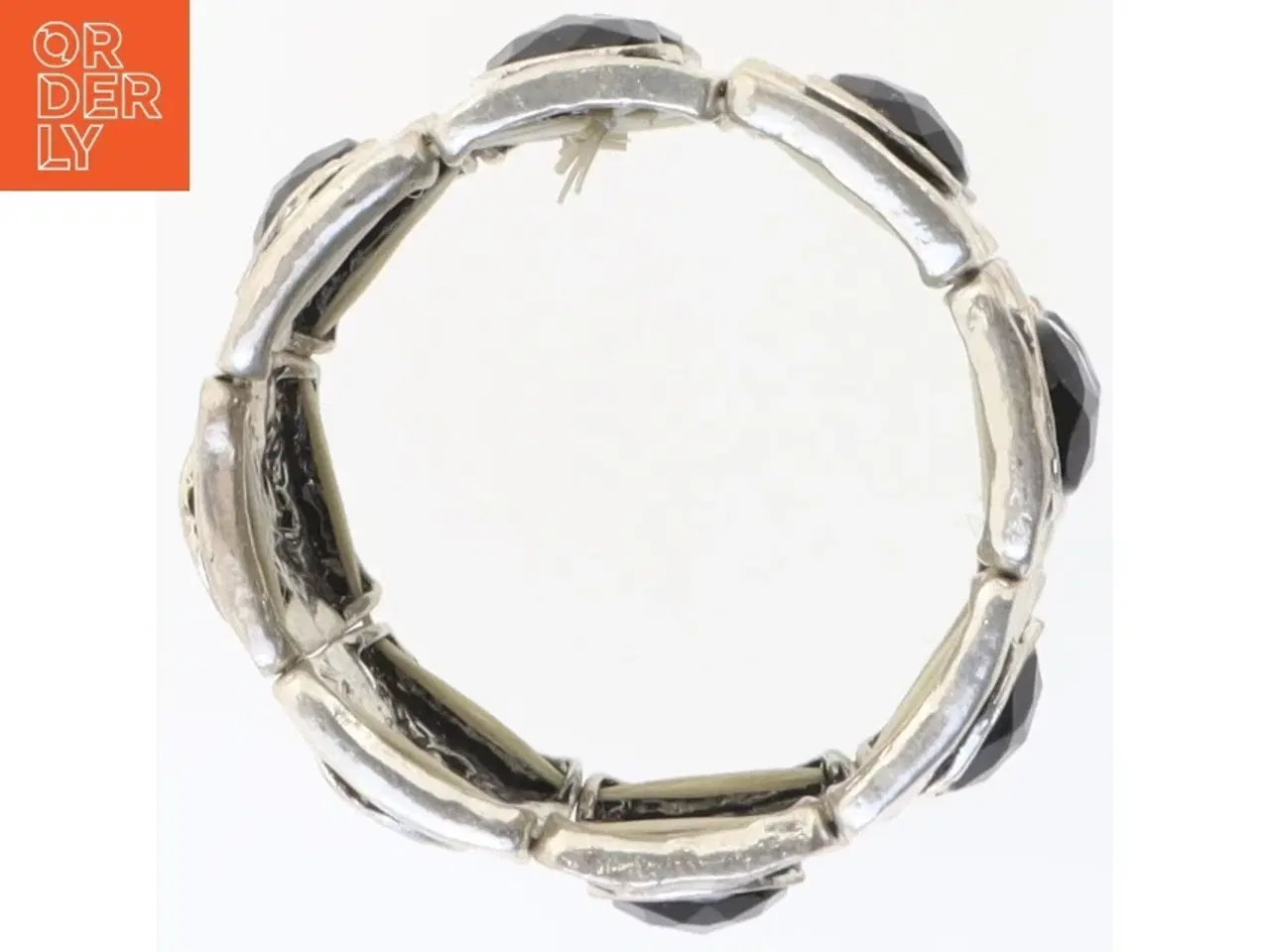 Billede 1 - Armbånd med sorte perler (str. Ø 6 cm)