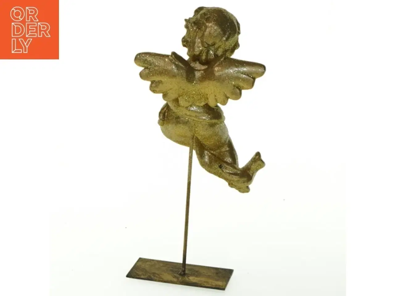 Billede 2 - Dekorativ englefigur med glimmer (str. 19x8 cm)