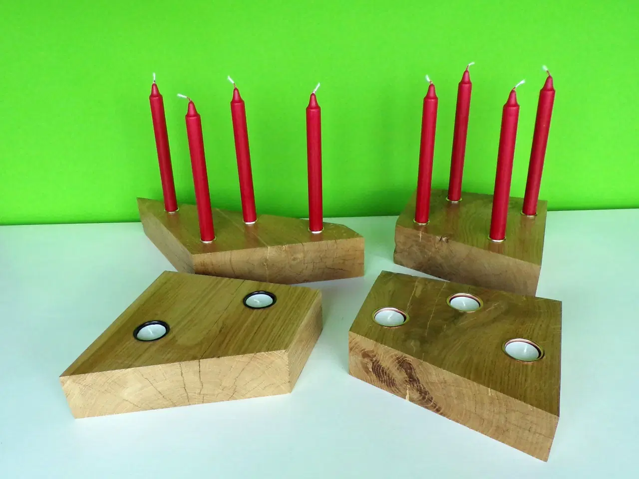 Billede 13 - Lysestage i egetræ