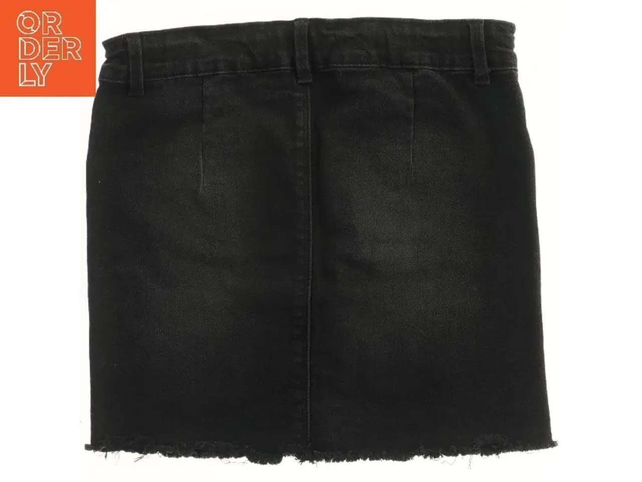 Billede 2 - Sort denim nederdel med frynser fra Name It (str. 140)