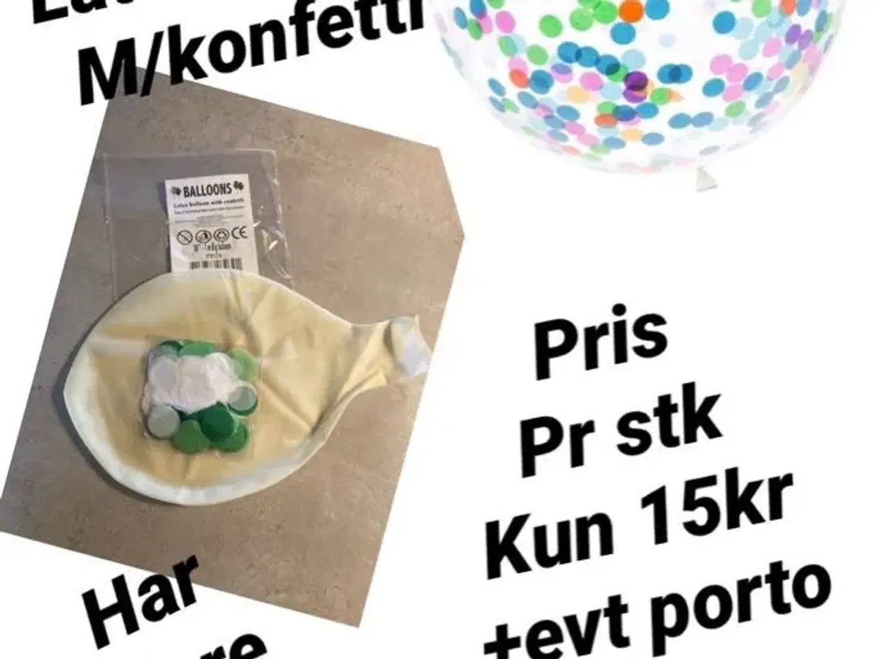 Billede 1 - 1 meters ballon m/konfetti