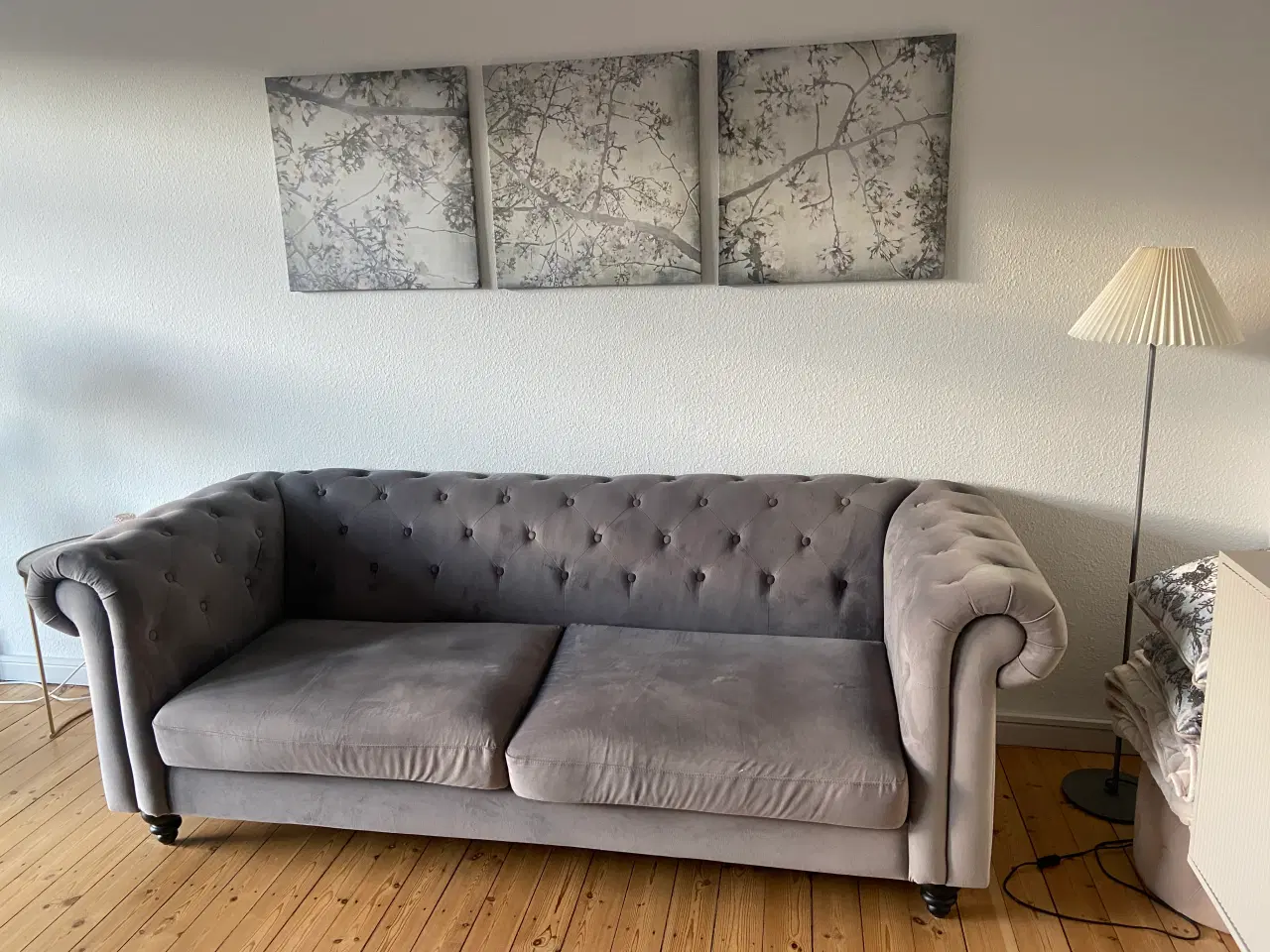 Billede 2 - Grå velour sofa