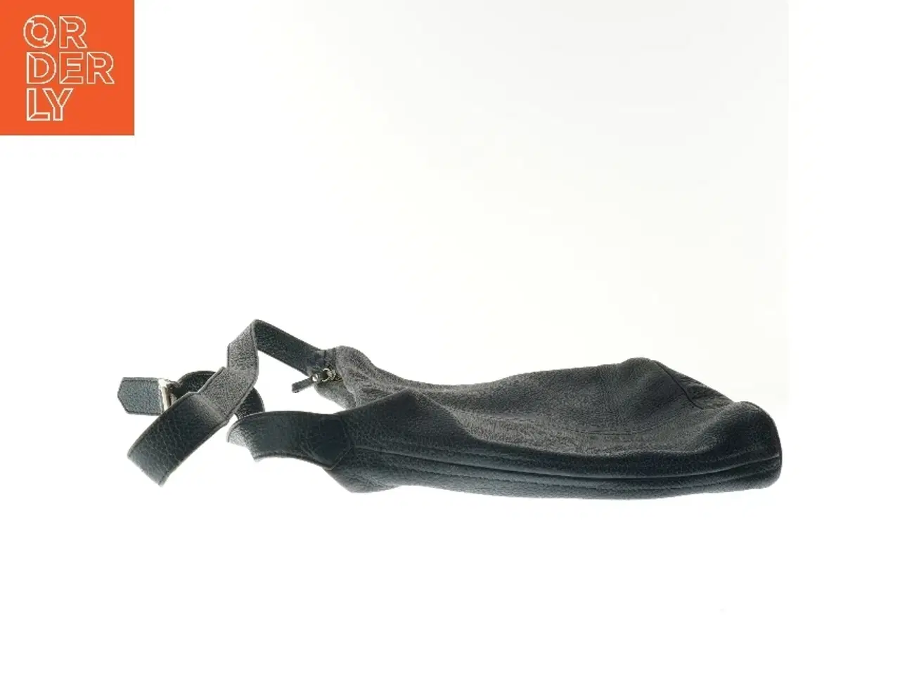 Billede 4 - Mørkeblå læder skuldertaske (str. 30x34 cm)