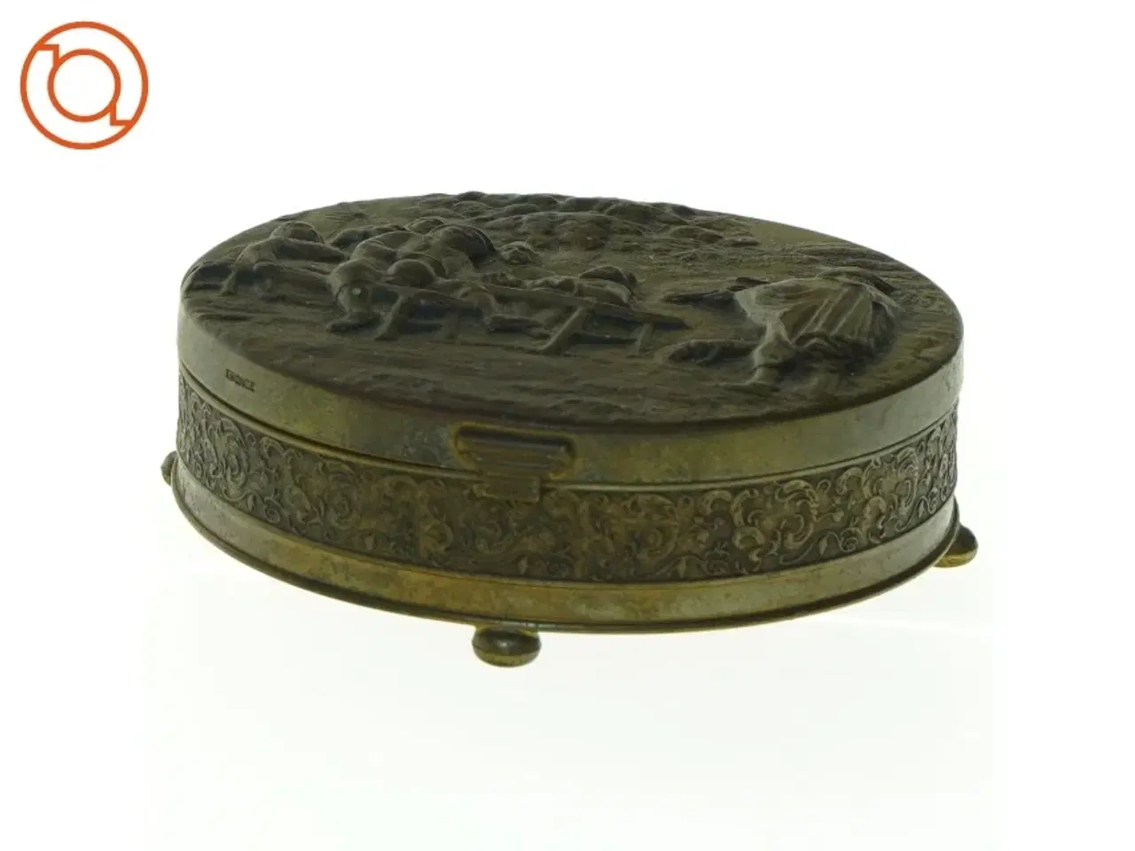 Billede 2 - Antik messing æske (str. 12 x 4 cm)