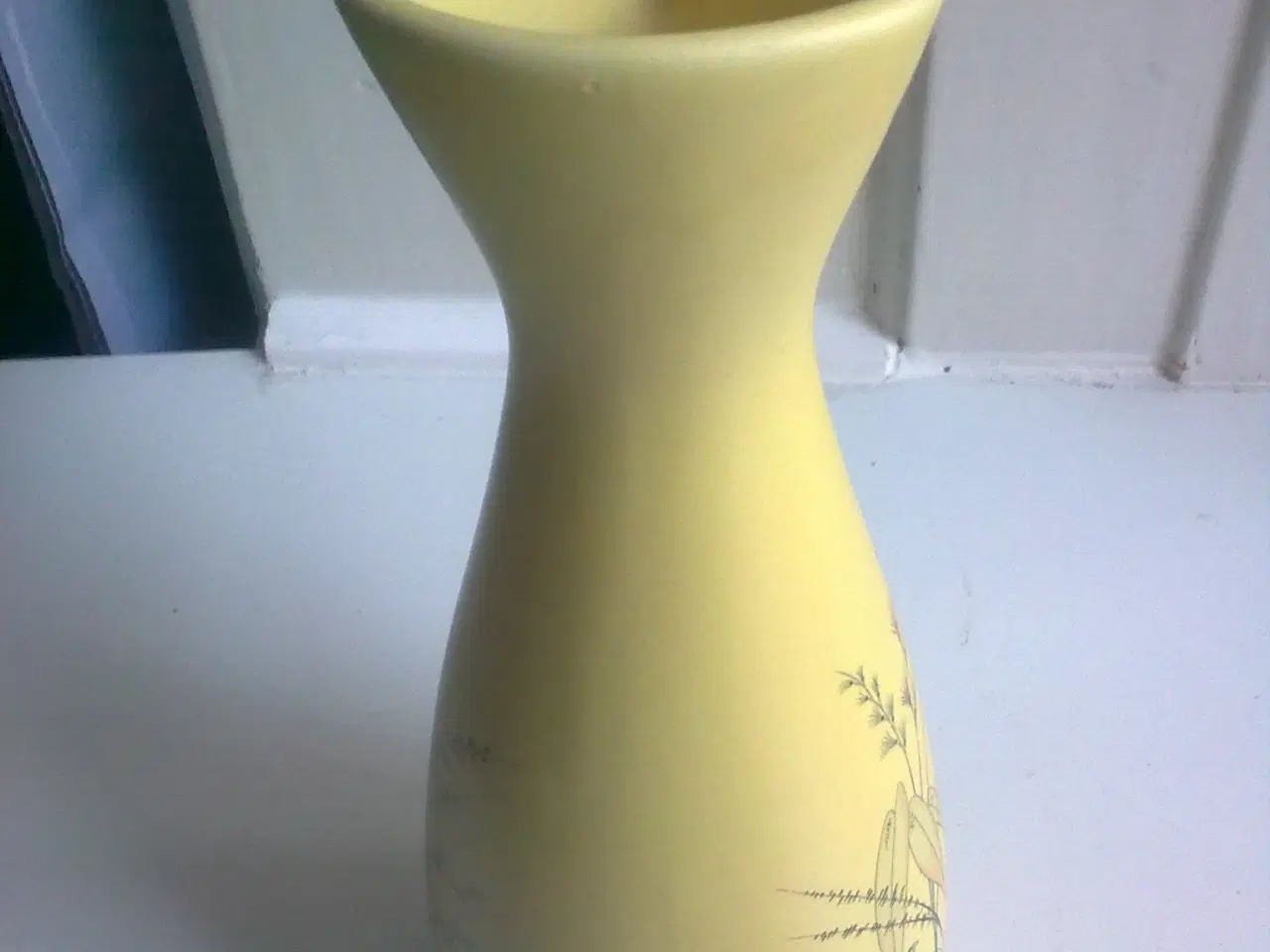 Billede 4 - 1950rne gul keramik HØJ kande vase m vikling 