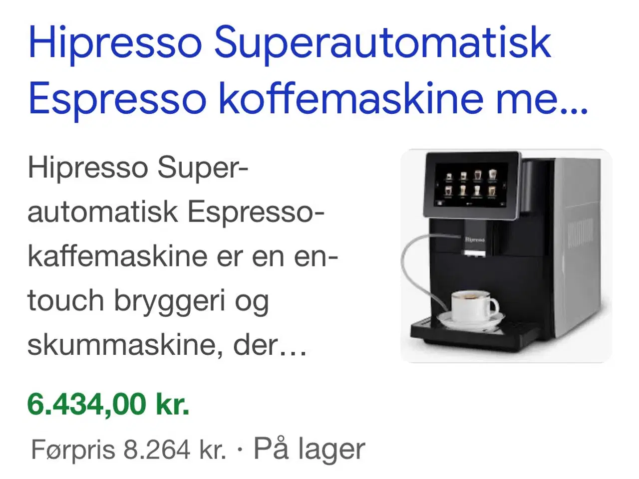 Billede 1 - HIPRESSO kaffemaskine