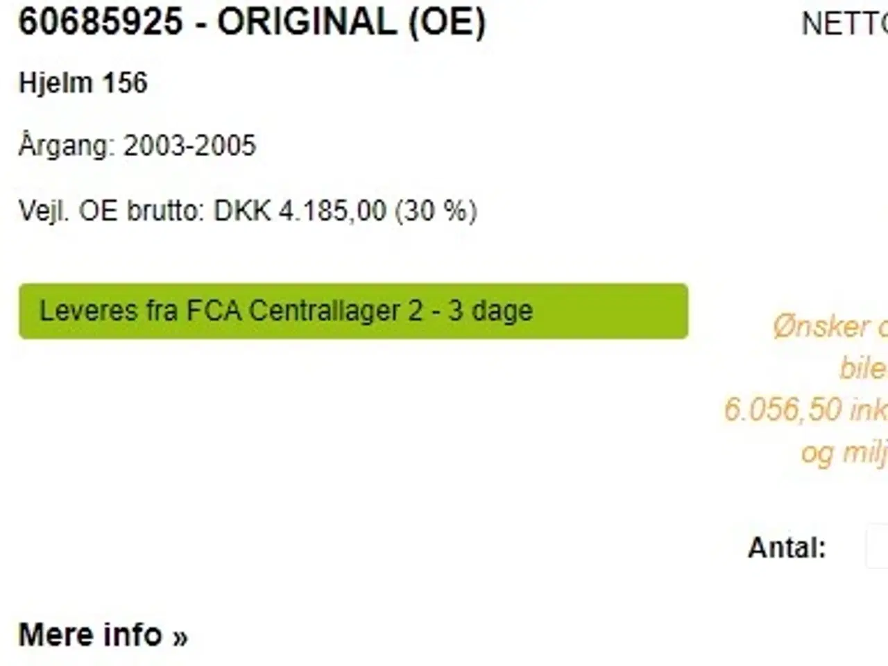 Billede 7 - Alfa Romeo 156 Døre + for og bagklap NYT