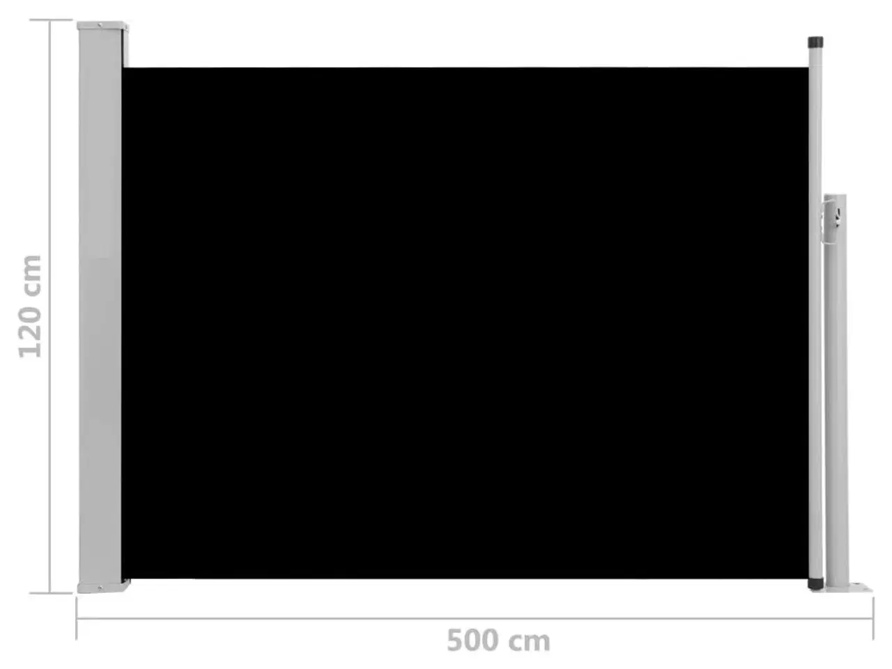 Billede 8 - Sammenrullelig sidemarkise til terrassen 120x500 cm sort