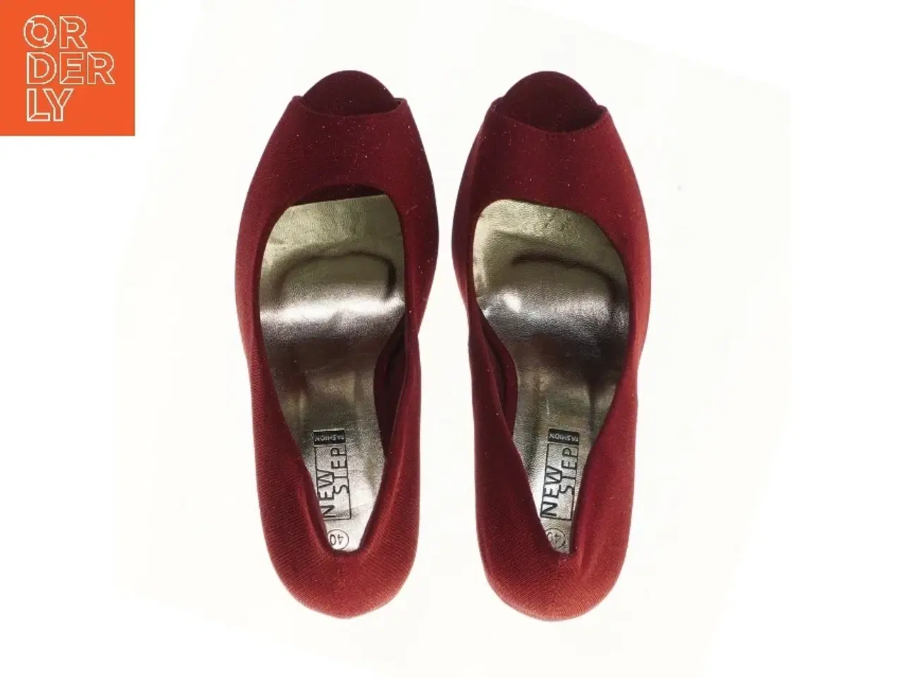 Billede 2 - Røde stiletter med åbne tæer fra New Step (str. 40 )