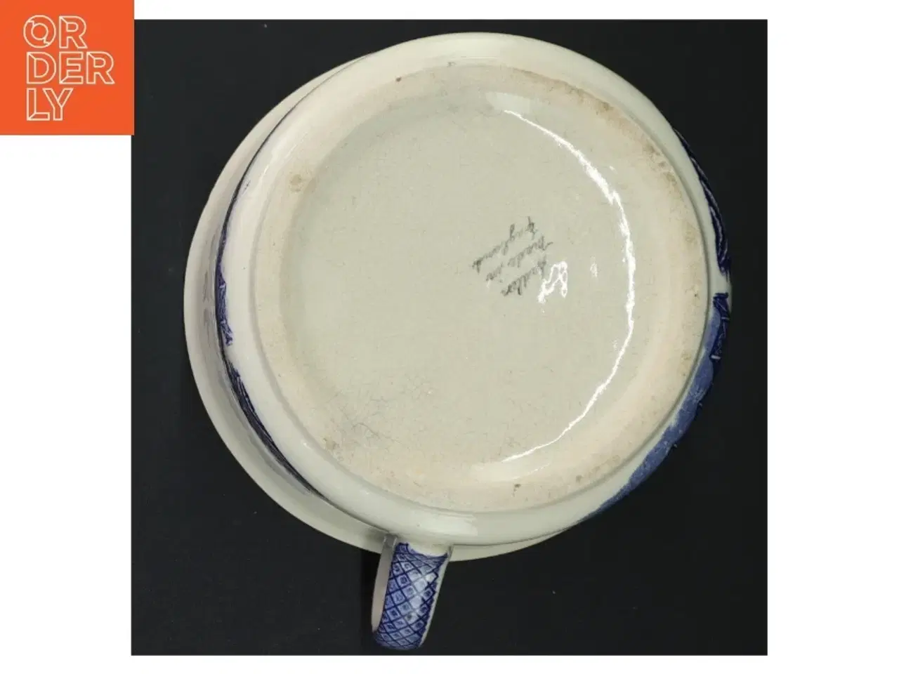 Billede 3 - Antik Sadler Blue Willow Engelsk fajance Blå og hvid keramik potte (str. 20 x 17 x 10 cm)