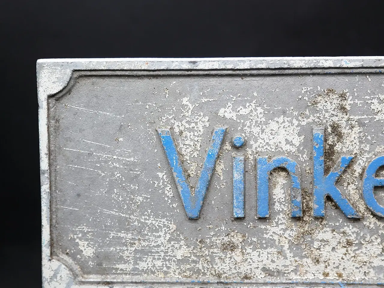 Billede 5 - Vintage dansk vejskilt “Vinkelvej” i aluminium