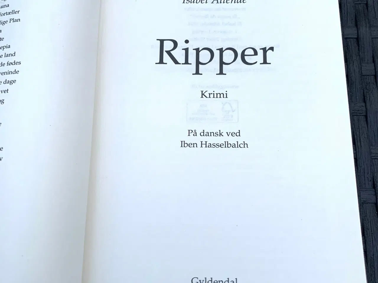 Billede 2 - Ripper af Isabel Allende
