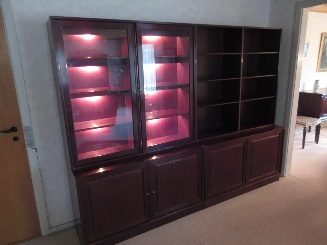 Billede 3 - Mahogni reol 3 sektioner
