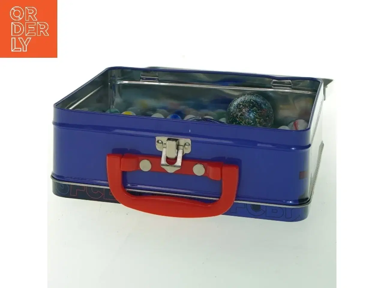 Billede 4 - Fodbold FC Barcelona metalkasse med glaskugler(str. 20x16 cm) (str. 20x16 cm)