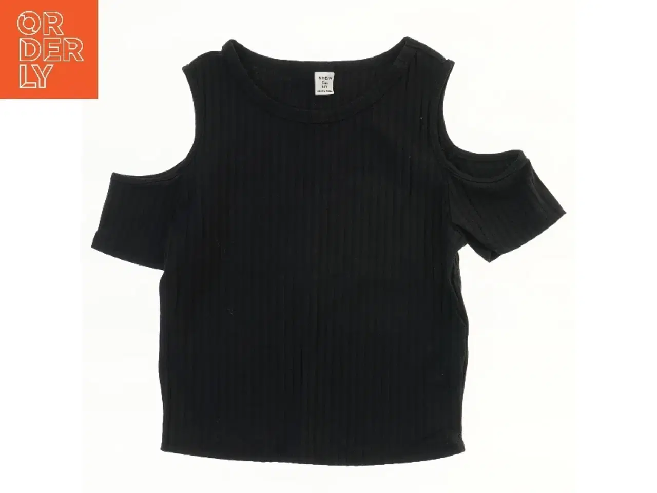 Billede 1 - Sort t-shirt med åbne skuldre fra SHEIN  (str. 176)