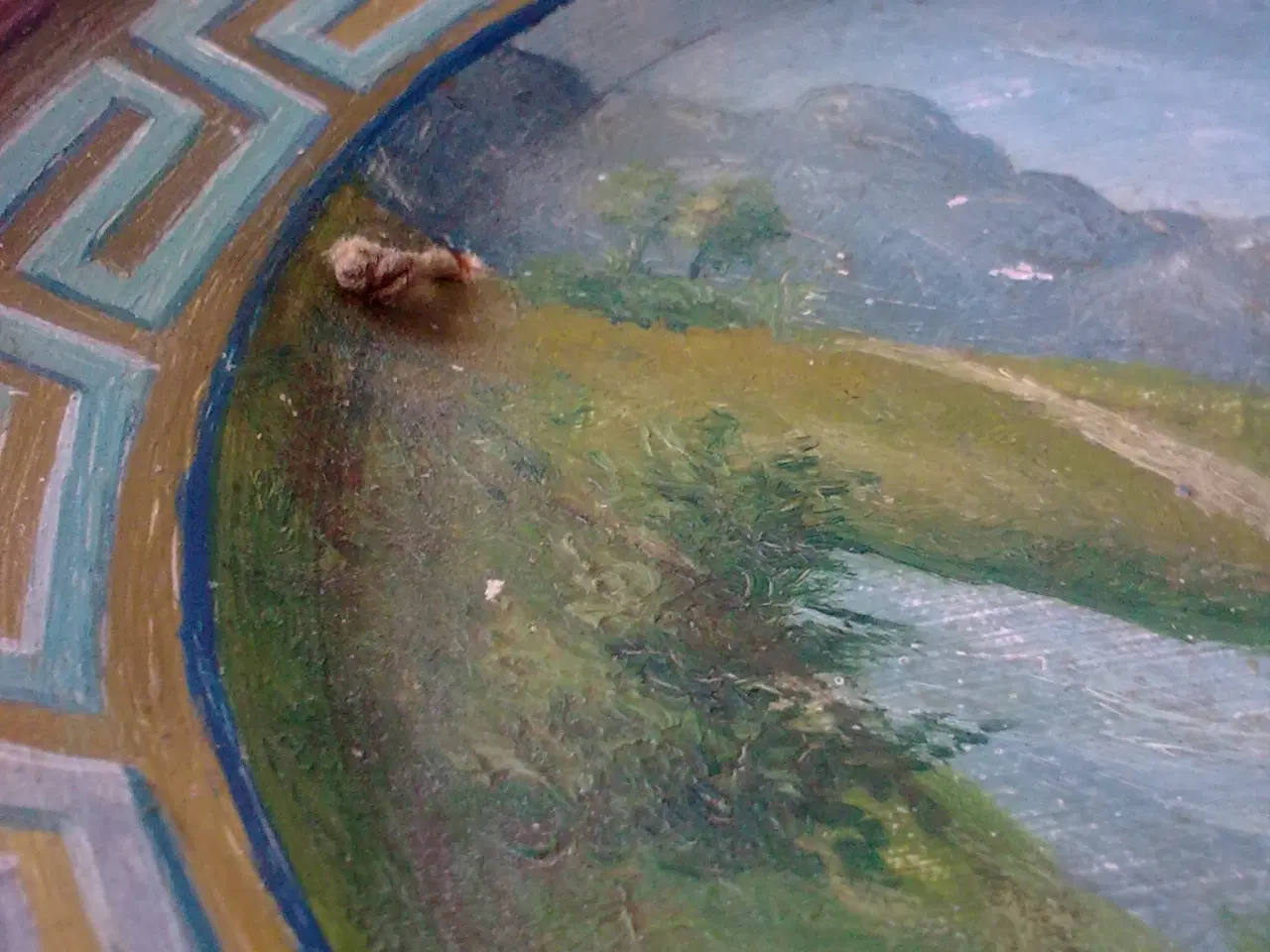 Billede 5 - Dansk lertøj ALUMINIA tallerken maleri signeret