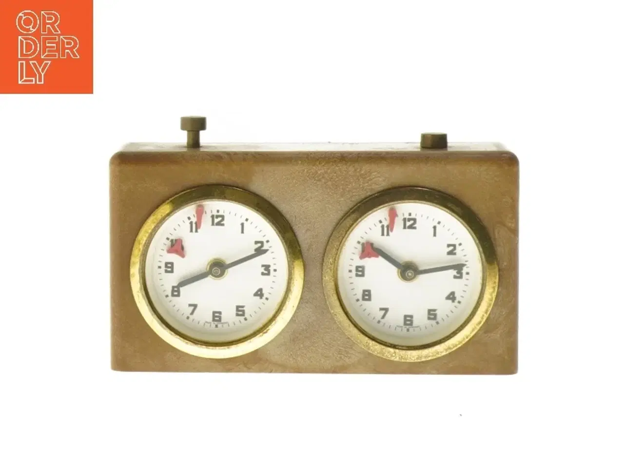 Billede 1 - Skakur med to ure (str. 15x8,5 cm)